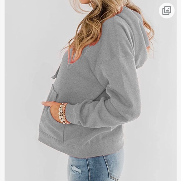 Bingerlily Womens Hoodie Lightweight Loose Sweatshirt with Pocket - Picture 2 of 9